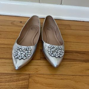 Silver dress flats